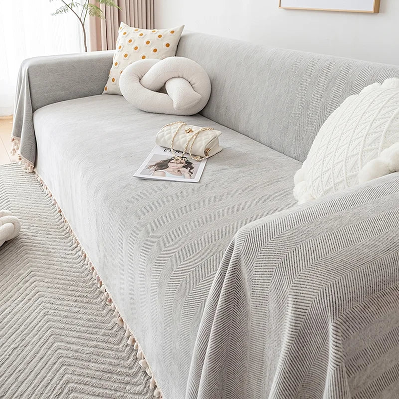 Waterproof Anti-Scratch Herringbone Chenille Pet Sofa Cover