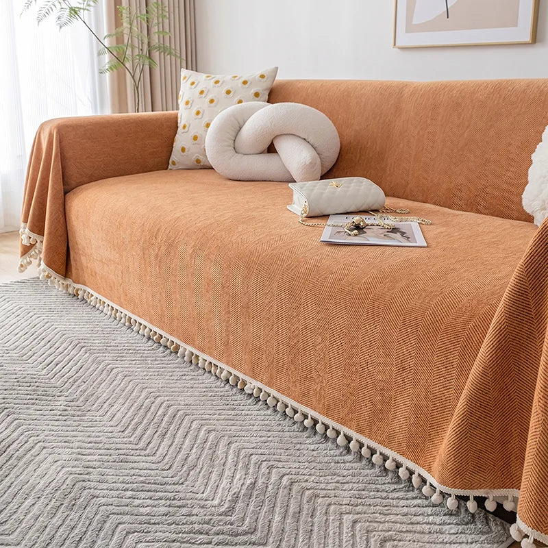 Waterproof Anti-Scratch Herringbone Chenille Pet Sofa Cover