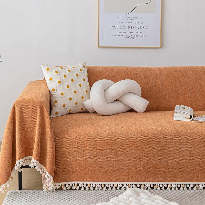 Waterproof Anti-Scratch Herringbone Chenille Pet Sofa Cover