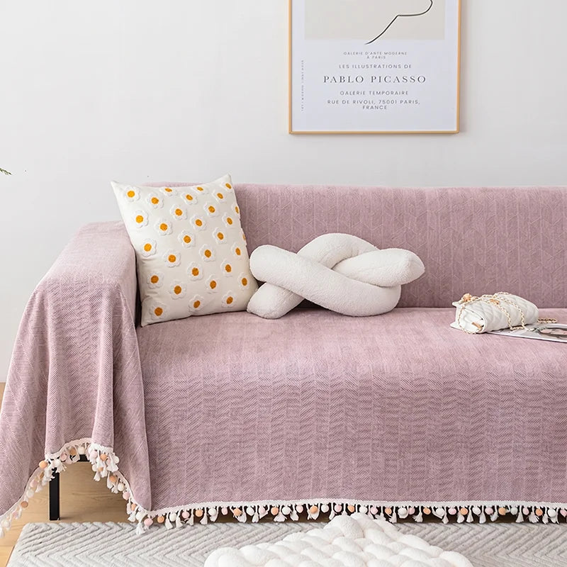 Waterproof Anti-Scratch Herringbone Chenille Pet Sofa Cover