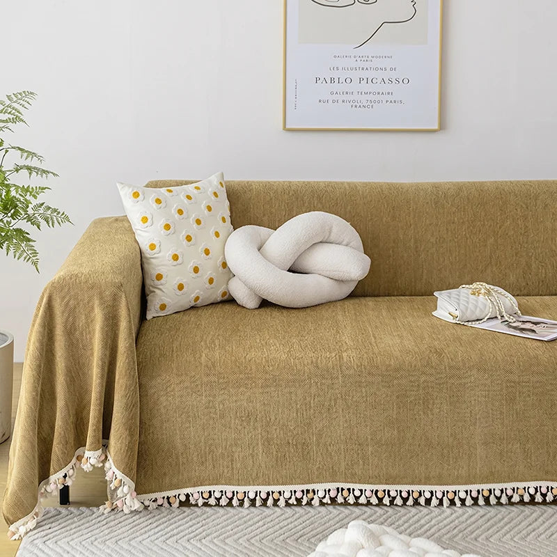 Waterproof Anti-Scratch Herringbone Chenille Pet Sofa Cover