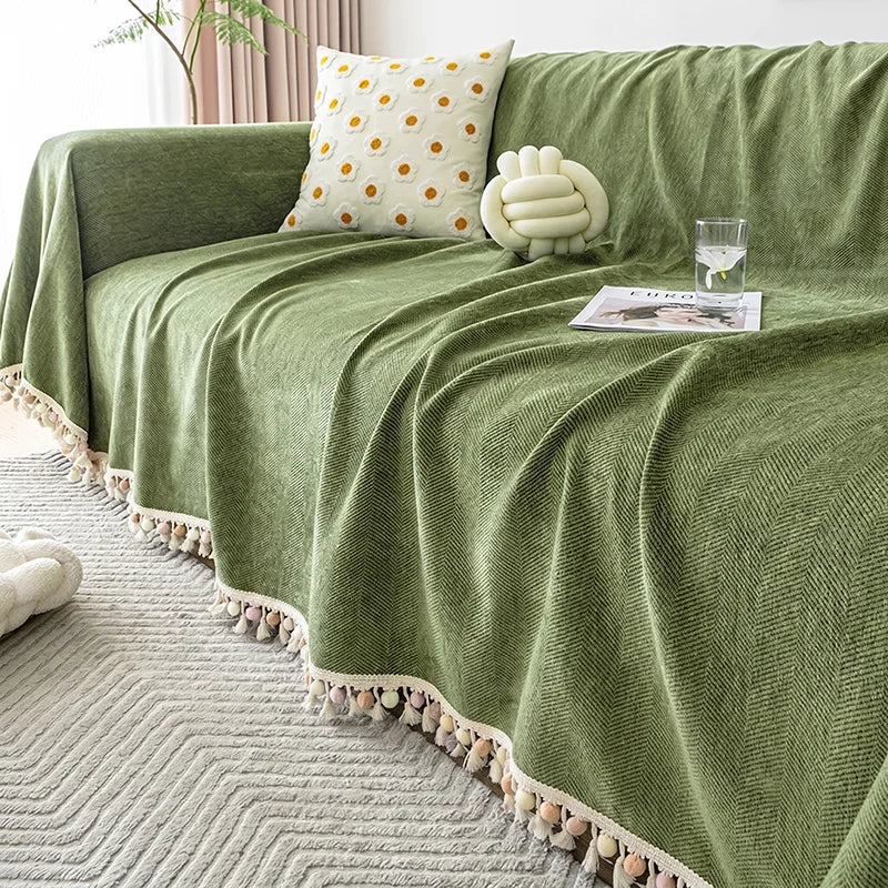 Waterproof Anti-Scratch Herringbone Chenille Pet Sofa Cover
