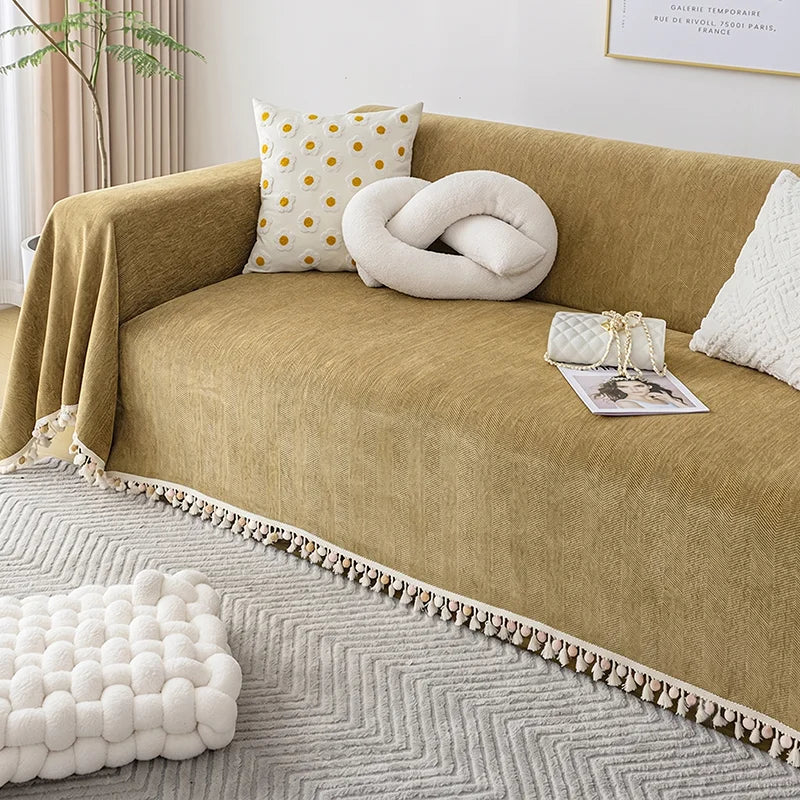 Waterproof Anti-Scratch Herringbone Chenille Pet Sofa Cover