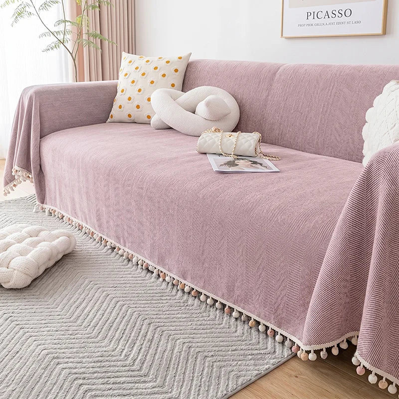 Waterproof Anti-Scratch Herringbone Chenille Pet Sofa Cover