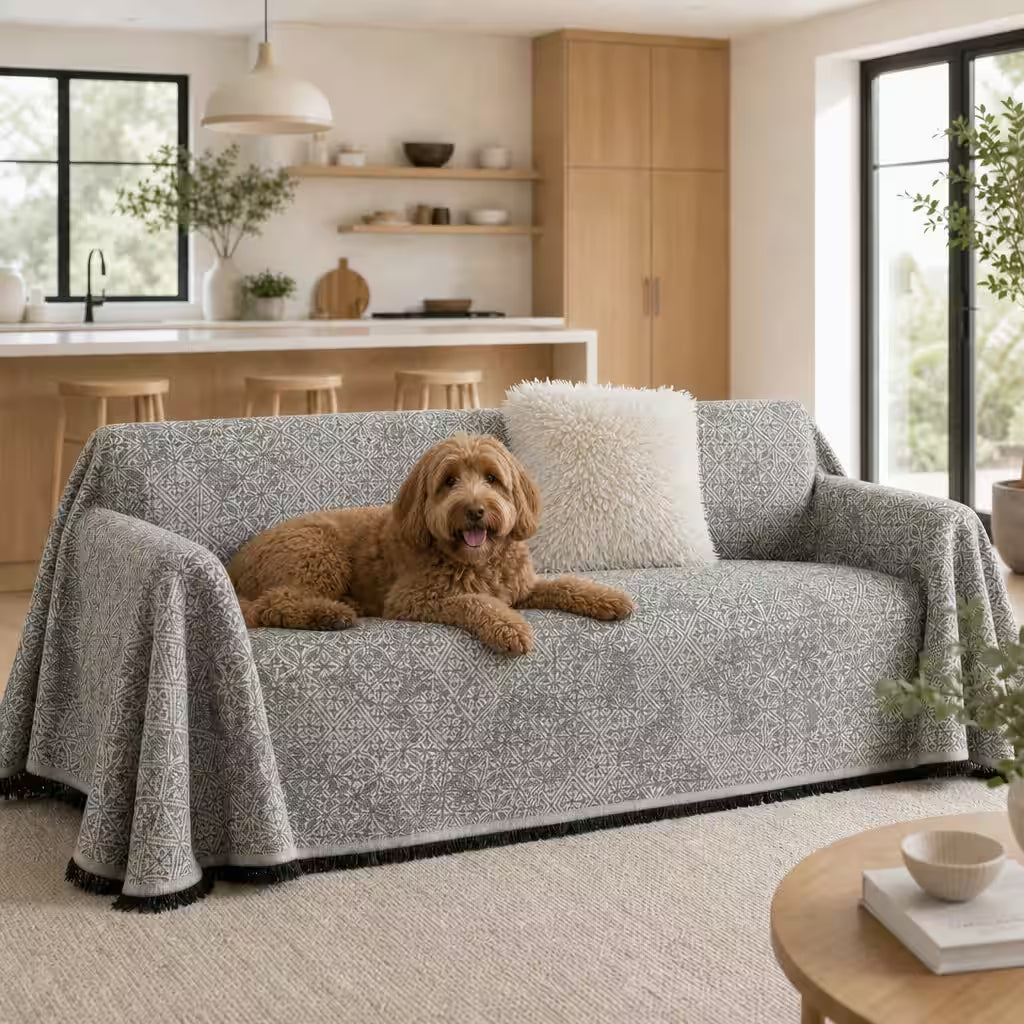 Heritage Faux Linen Pet Sofa Cover