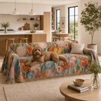 Floral Oil-Painting Pet Sofa Cover