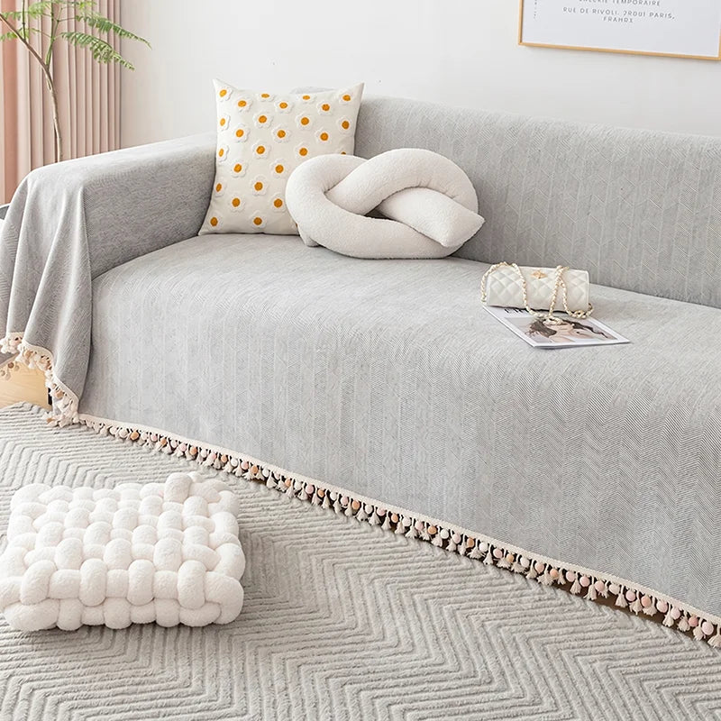 Waterproof Anti-Scratch Herringbone Chenille Pet Sofa Cover