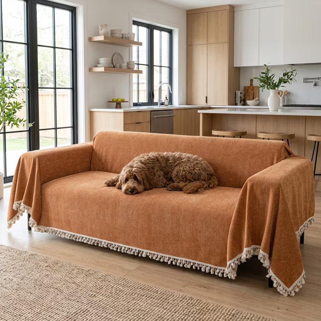 Waterproof Anti-Scratch Herringbone Chenille Pet Sofa Cover