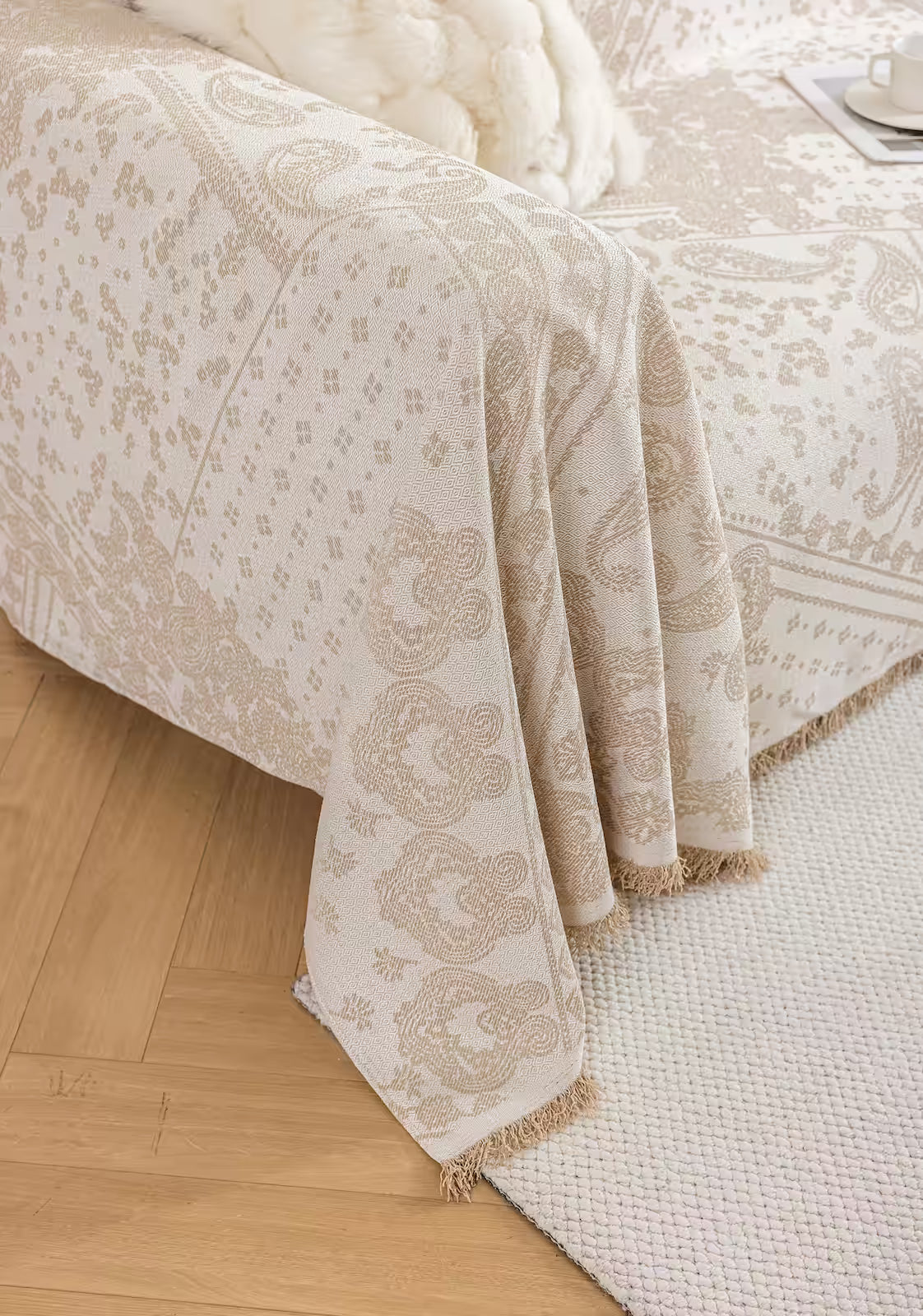 Paisley Faux Linen Pet Sofa Cover