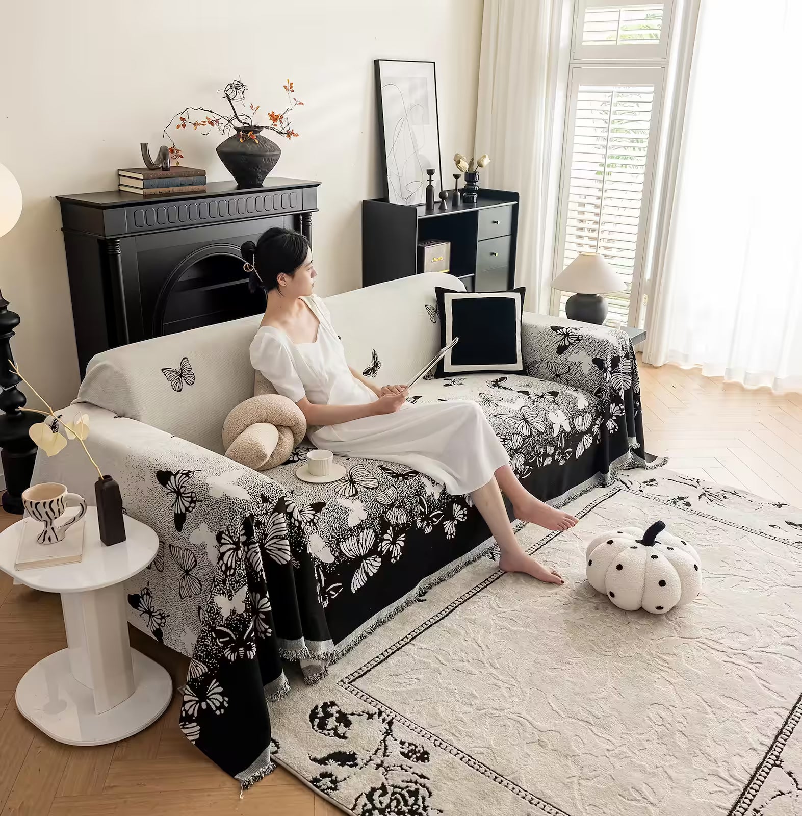 Chenille Pet Sofa Cover – Butterfly Weave