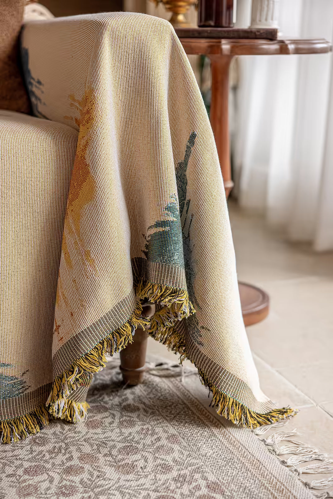 Floral Oil-Painting Pet Sofa Cover