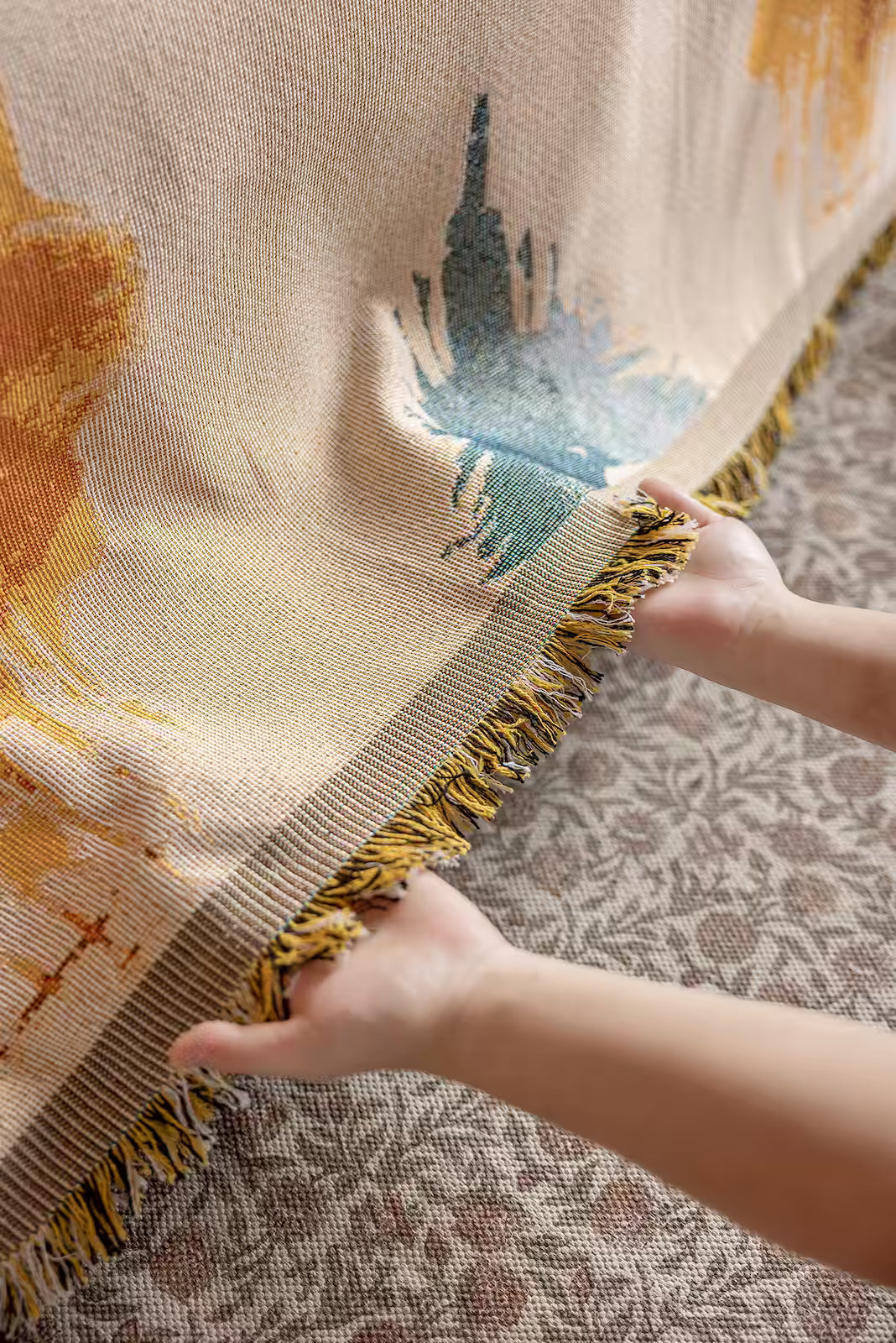 Floral Oil-Painting Pet Sofa Cover