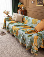 Floral Oil-Painting Pet Sofa Cover