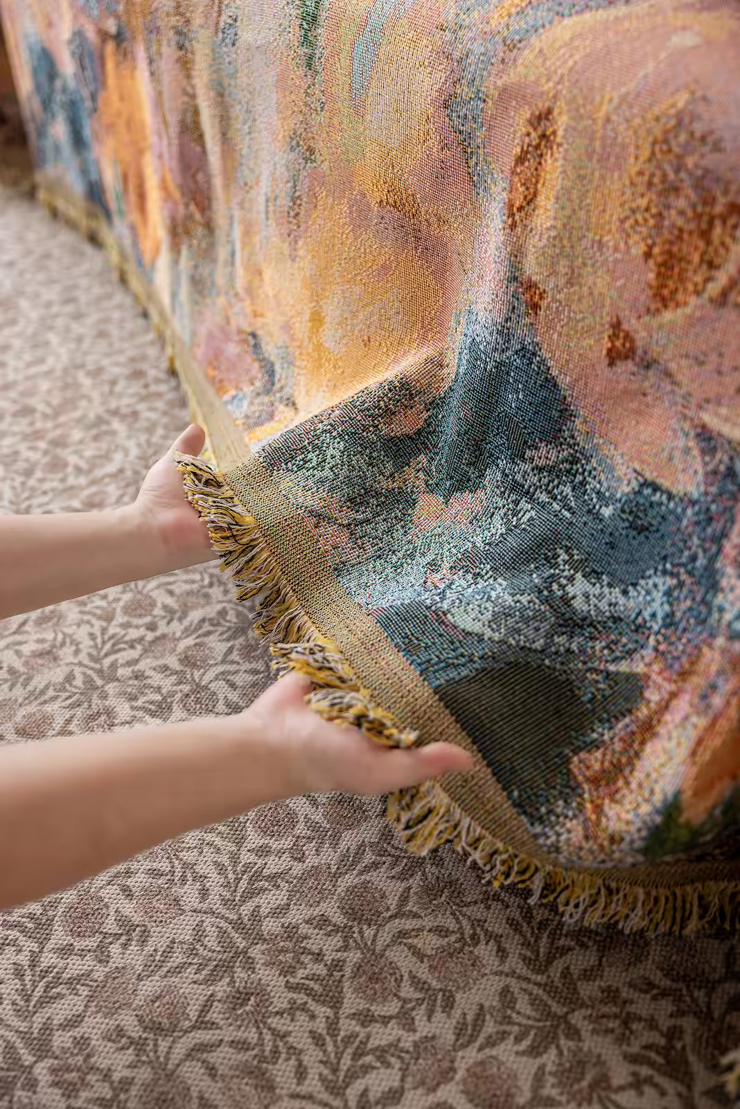 Floral Oil-Painting Pet Sofa Cover