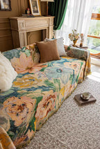 Floral Oil-Painting Pet Sofa Cover