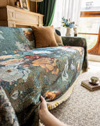 Floral Oil-Painting Pet Sofa Cover